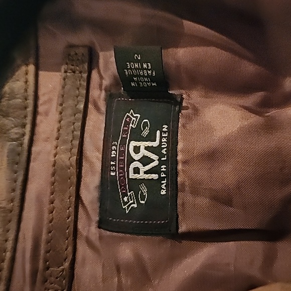 Double RL womens distressed brown leather jacket - Picture 3 of 9